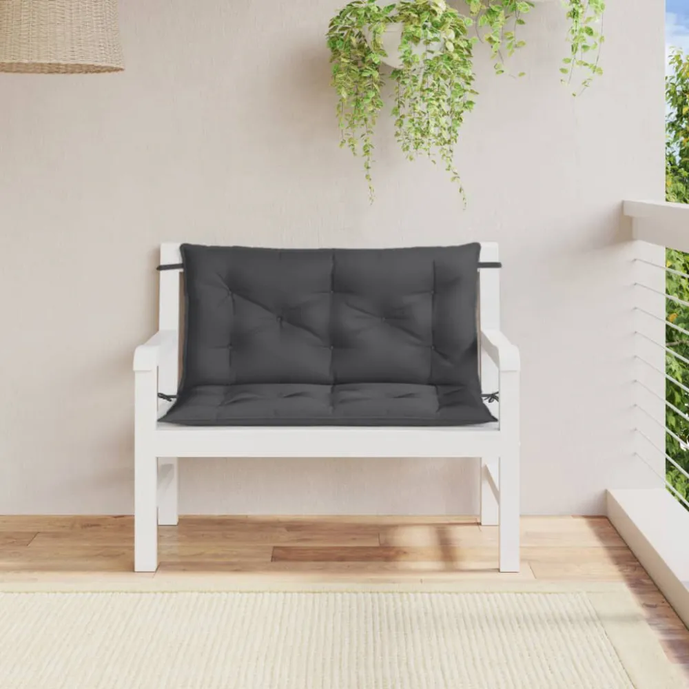 Cuscini Panca Giardino 2pz Antracite Mélange 100x50x7cm Tessuto con Cuscino Estraibile
