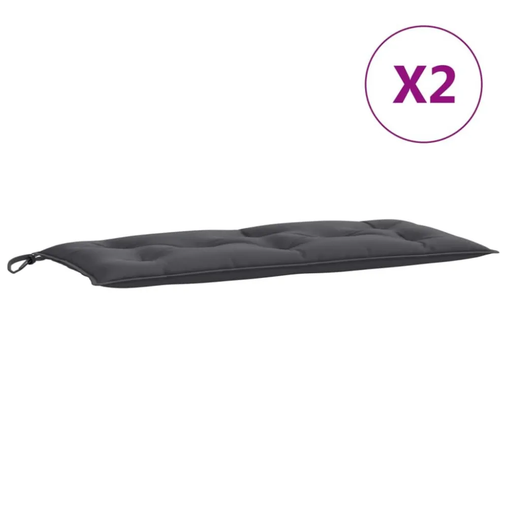 Cuscini Panca Giardino 2pz Antracite Mélange 100x50x7cm Tessuto con Cuscino Estraibile