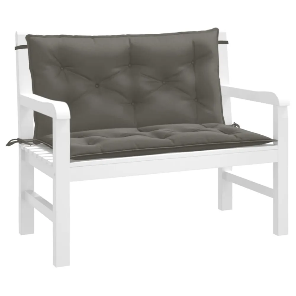 Cuscini Panca Giardino 2pz Grigio Cupo Mélange 100x50x7 cm