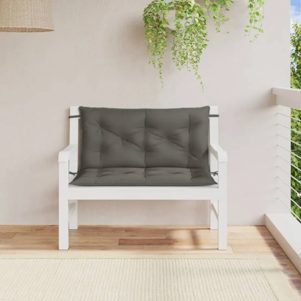 Cuscini Panca Giardino 2pz Grigio Cupo Mélange 100x50x7 cm
