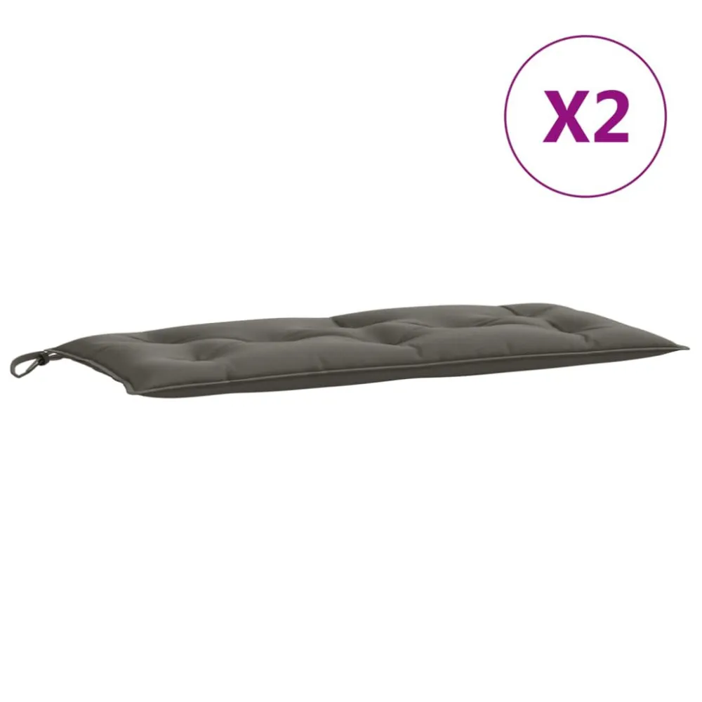 Cuscini Panca Giardino 2pz Grigio Cupo Mélange 100x50x7 cm