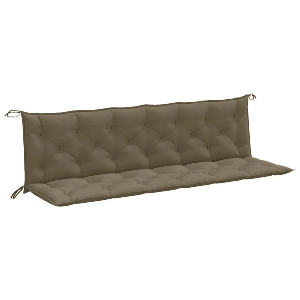 Cuscini Panca Giardino 2pz Tortora Mélange 200x50x7 cm Tessuto con Schienale Regolabile