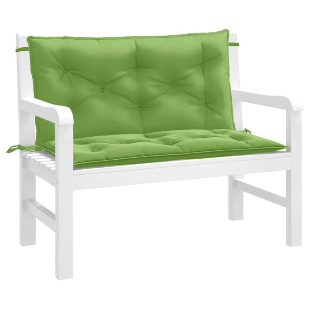 Cuscini Panca Giardino 2pz Verde Mélange 100x50x7cm Tessuto con Struttura Acciaio