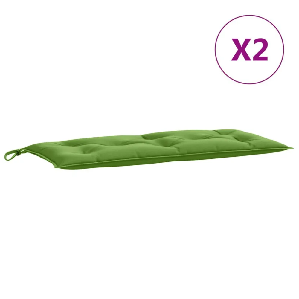 Cuscini Panca Giardino 2pz Verde Mélange 100x50x7cm Tessuto con Struttura Acciaio