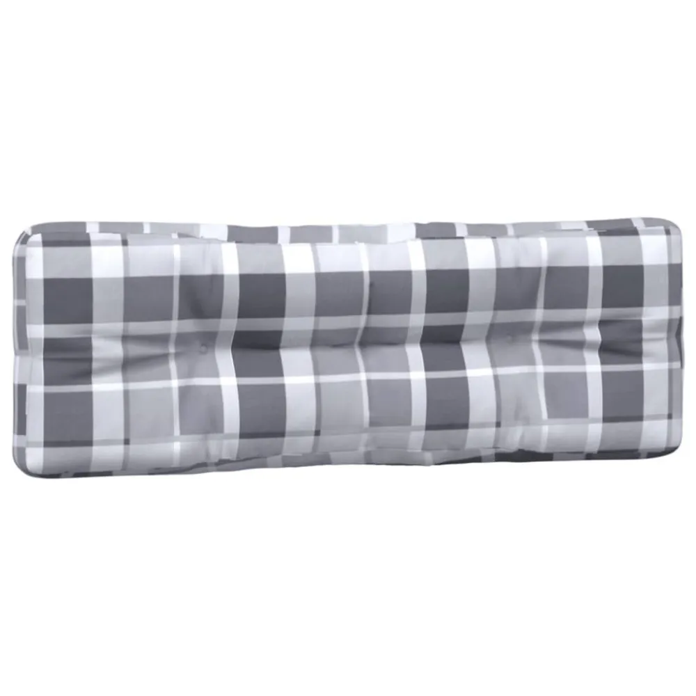 Cuscini per Pallet 5 pz Grigi Quadri Tessuto con Cuscino Estraibile
