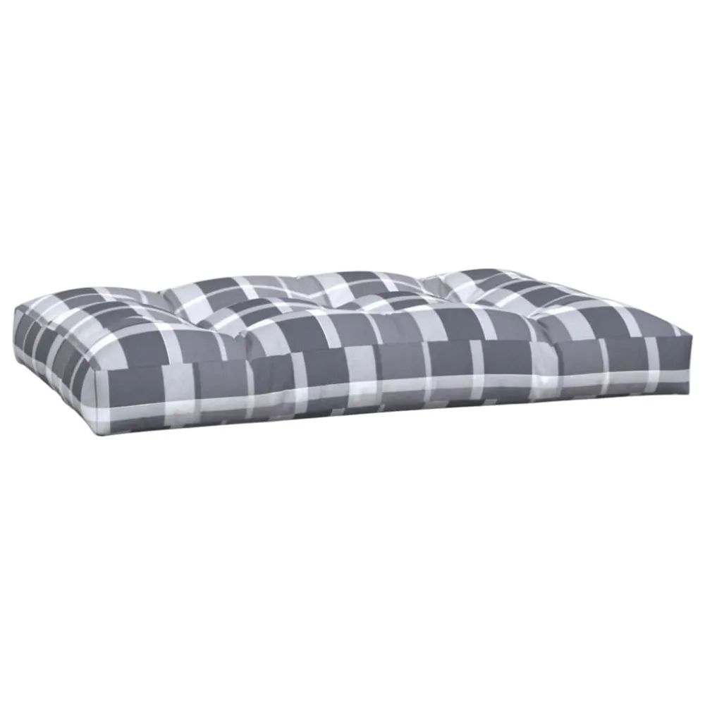 Cuscini per Pallet 5 pz Grigi Quadri Tessuto con Cuscino Estraibile