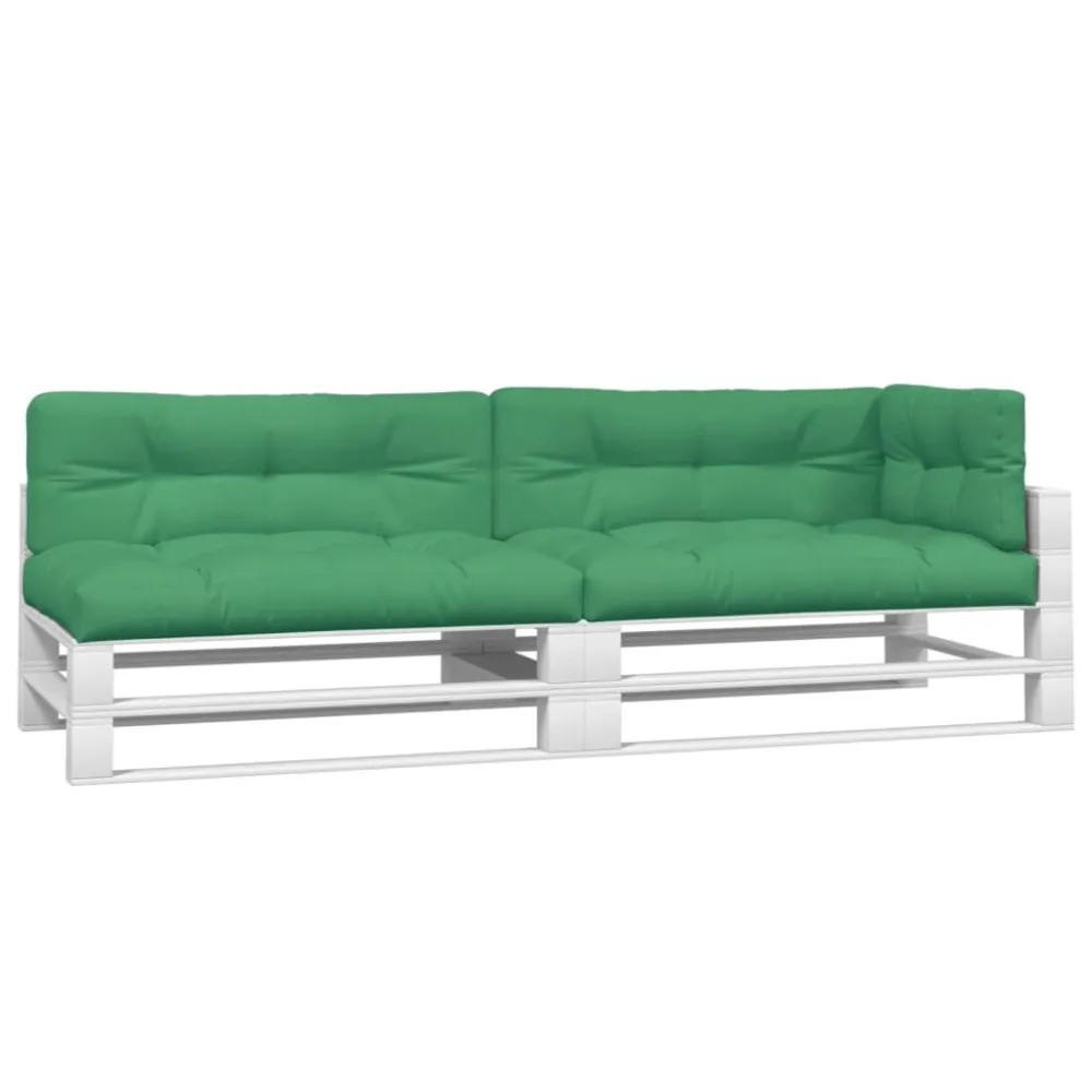 Cuscini per Pallet 5 pz Verdi Tessuto con Sistema di Montaggio Rapido