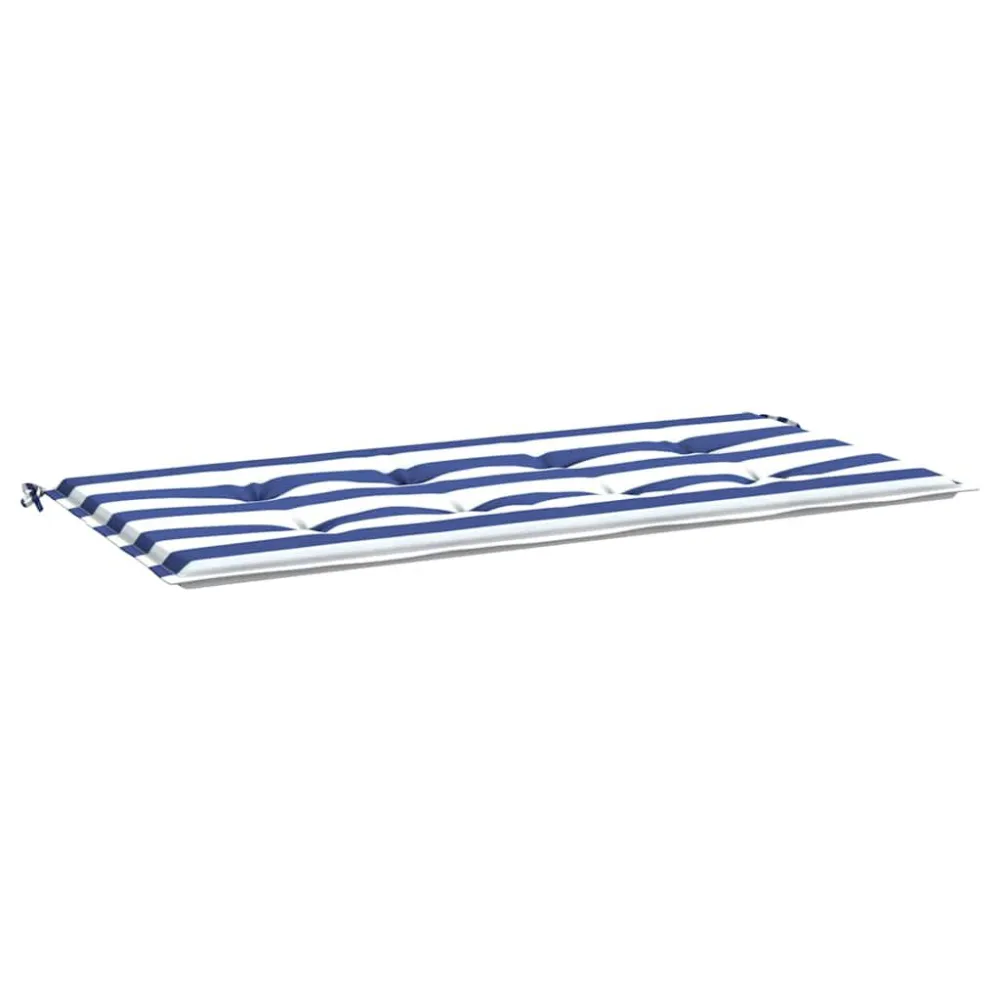 Cuscino Panca Giardino Bianco e Blu 100x50x3 cm Tessuto Oxford Materiale Alluminio Anodizzato