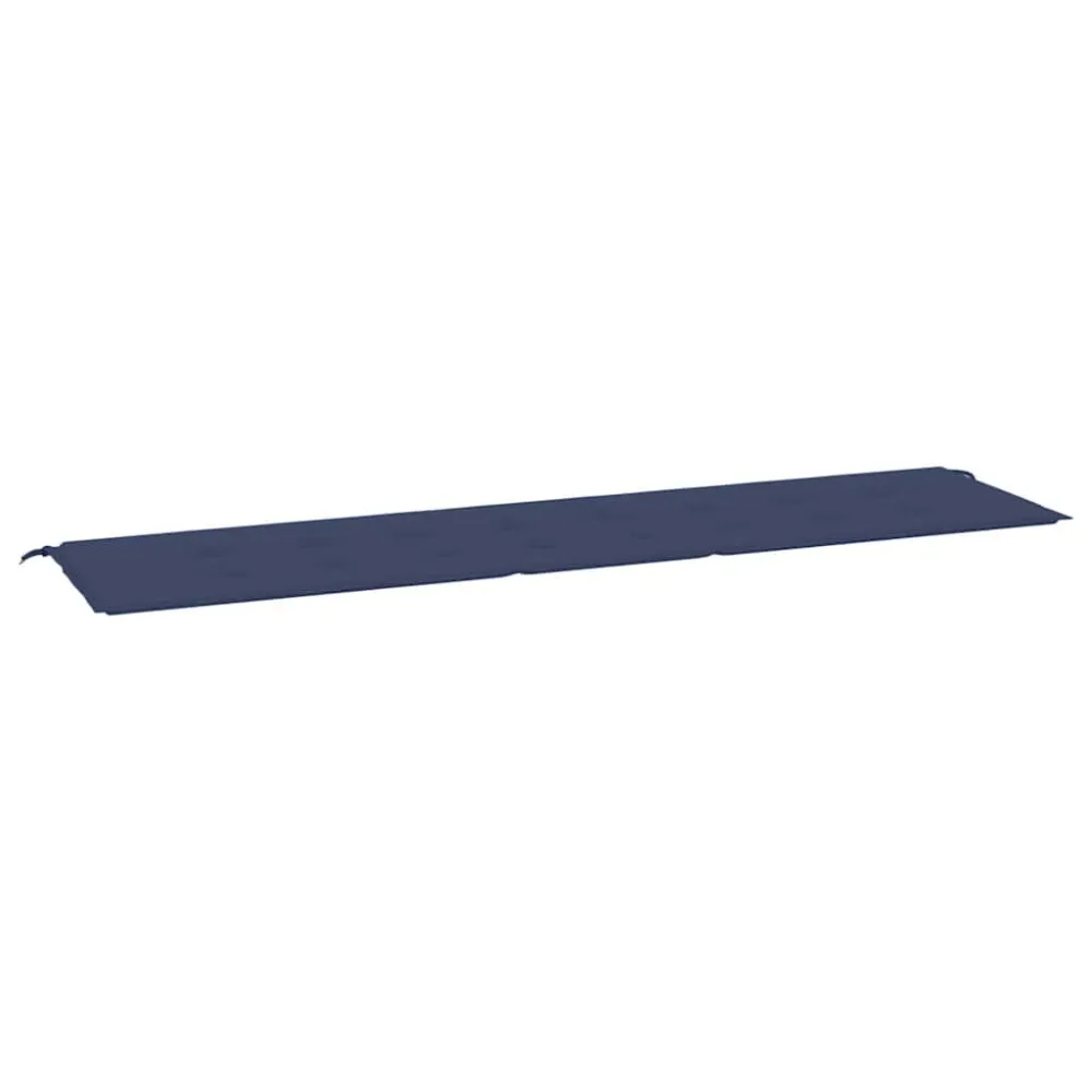 Cuscino Panca da Giardino Blu Marino 200x50x3 cm Tessuto Oxford con Cuscino Estraibile