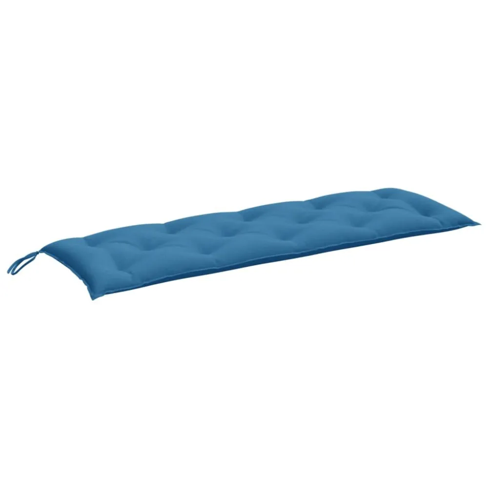 Cuscino Panca da Giardino Blu Mélange 150x50x7 cm Tessuto con Schienale Regolabile