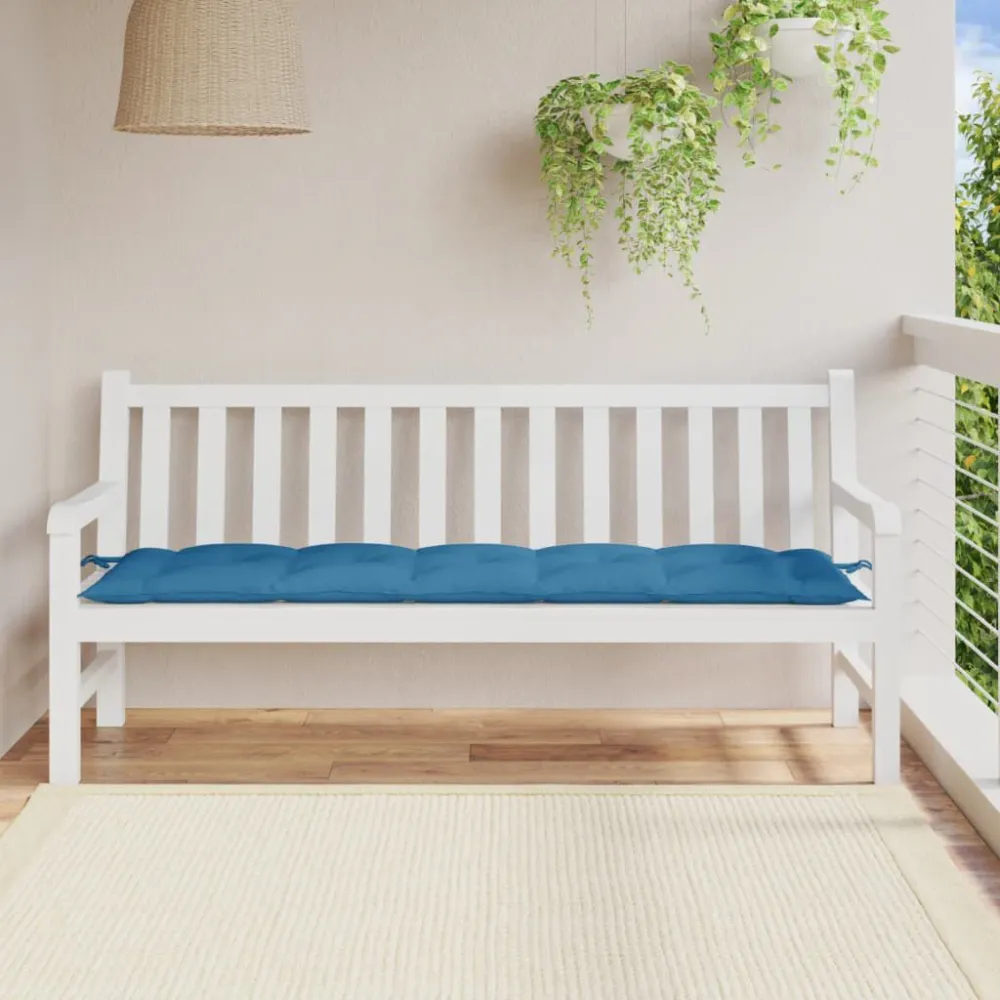 Cuscino Panca da Giardino Blu Mélange 180x50x7 cm Tessuto | Pieghevole e Leggera