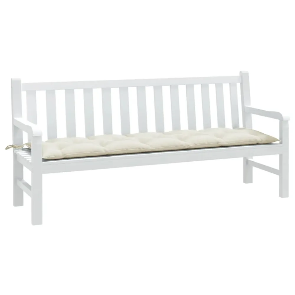 Cuscino Panca da Giardino Crema Mélange 180x50x7 cm Tessuto per Relax all'Aperto
