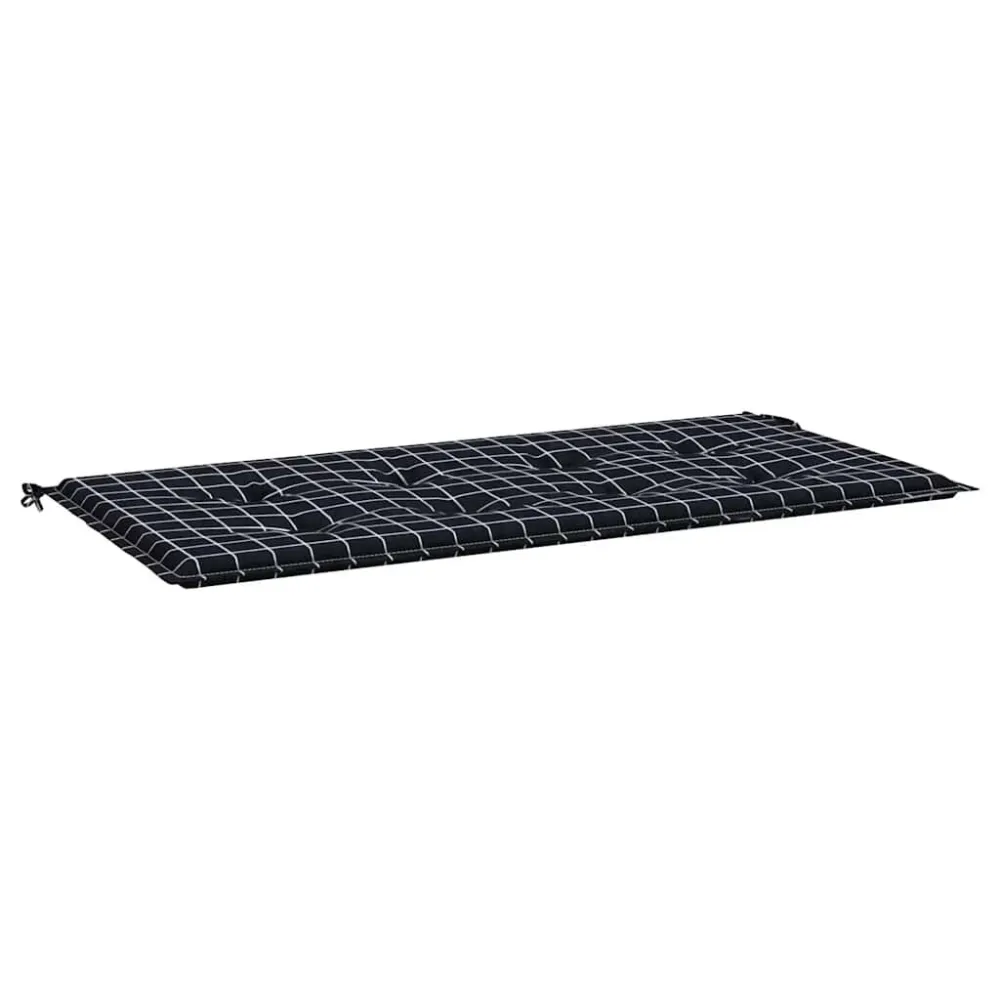 Cuscino Panca Giardino Quadri Nero 100x50x3 cm Tessuto Oxford Materiale Alluminio Anodizzato