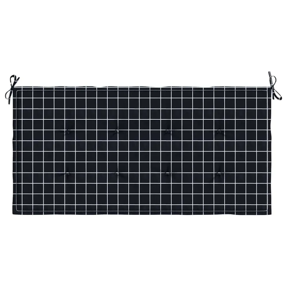 Cuscino Panca Giardino Quadri Nero 100x50x3 cm Tessuto Oxford Materiale Alluminio Anodizzato