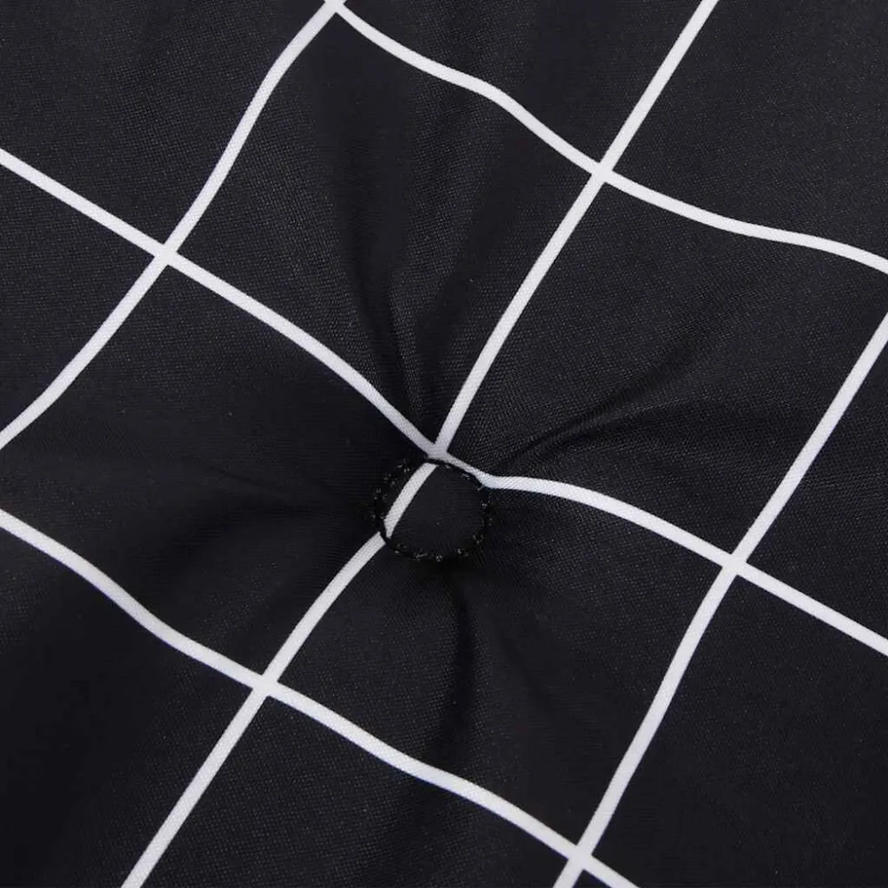 Cuscino Panca Giardino Quadri Nero 100x50x3 cm Tessuto Oxford Materiale Alluminio Anodizzato