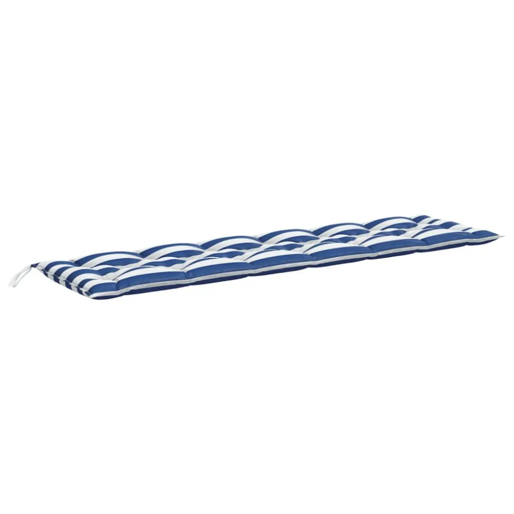 Cuscino Panca Giardino Righe Bianche e Blu 200x50x7 cm Tessuto | Pieghevole e Leggera