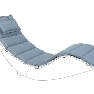Cuscino per lettino da giardino BRESCIA blu 180 x 60 x 5 cm per Giardino e Spiaggia