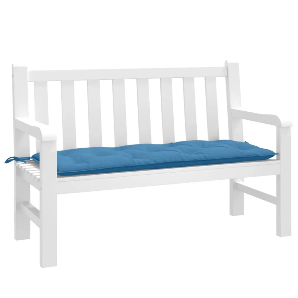 Cuscino per Panca da Giardino Blu Mélange 120x50x7cm Tessuto | Pieghevole e Leggera