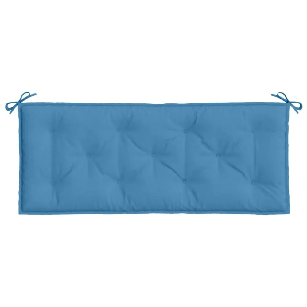Cuscino per Panca da Giardino Blu Mélange 120x50x7cm Tessuto | Pieghevole e Leggera
