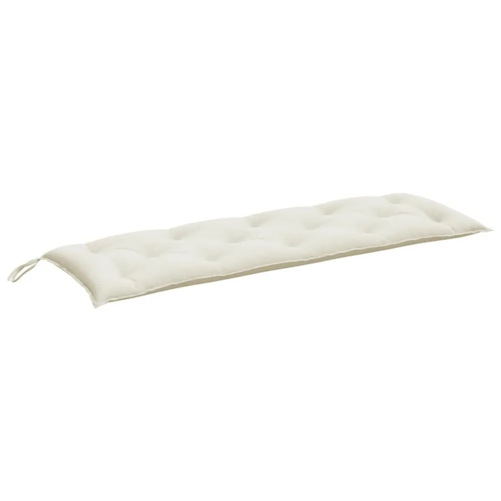 Cuscino per Panca da Giardino Crema Mélange 150x50x7 cm Tessuto con Schienale Regolabile