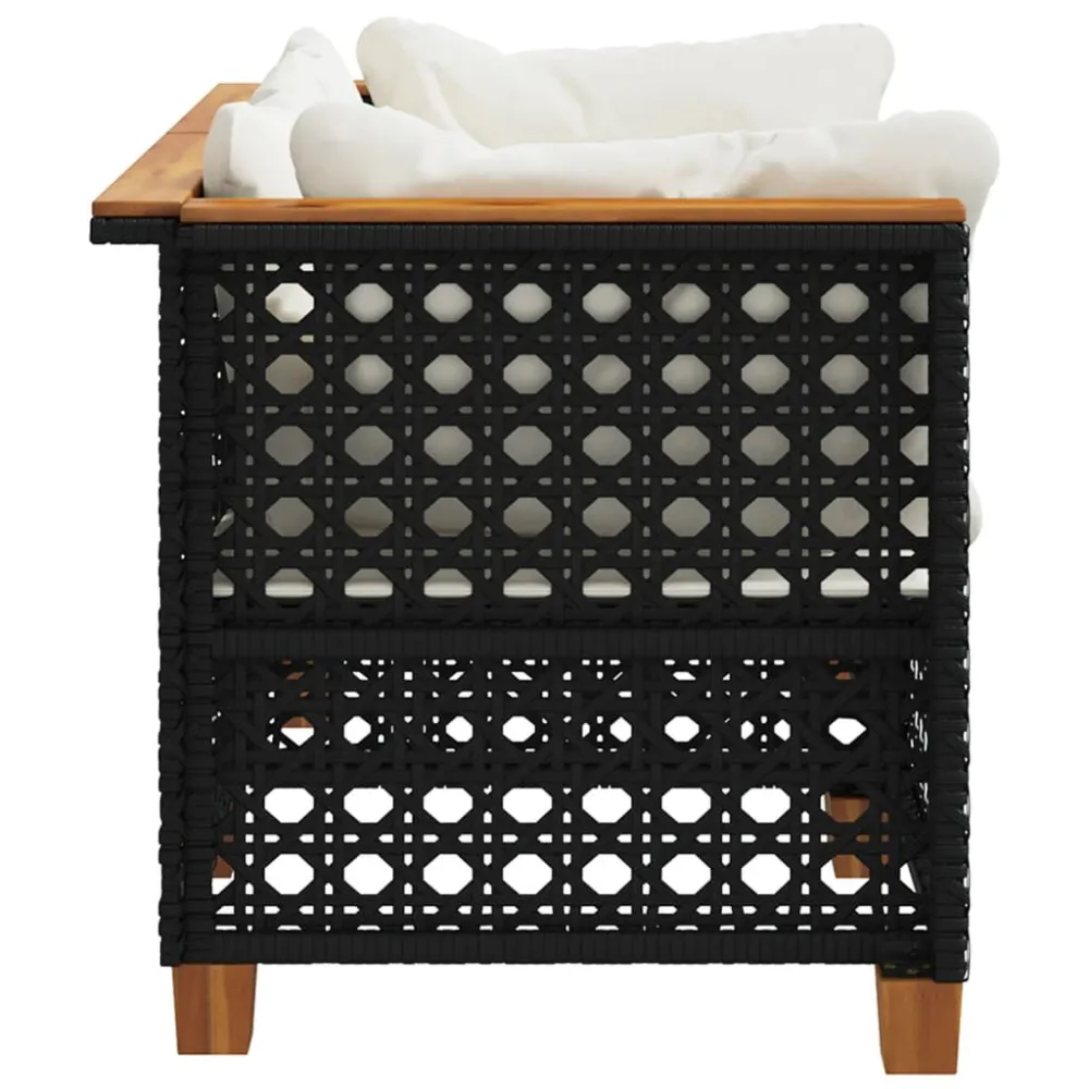 Design Esclusivo Divani Angolari da Giardino con Cuscini 2pz Polyrattan Nero