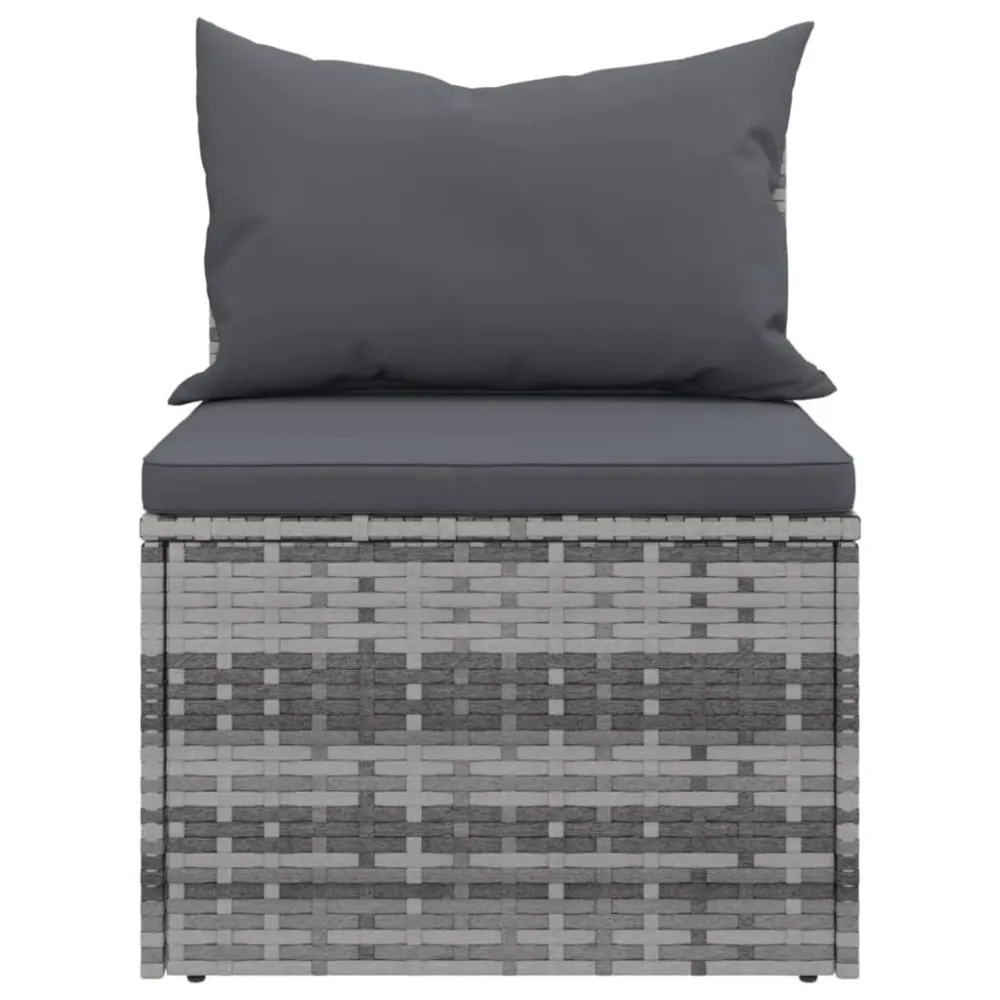 Design Esclusivo Divani Centrali da Giardino con Cuscini 2pz Polyrattan Grigio