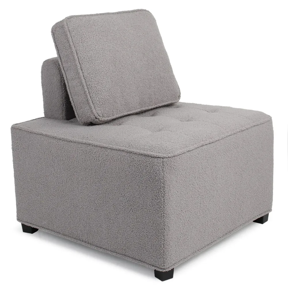 Design Esclusivo Poltrona modulare Cubixo Tessuto spugna grigio