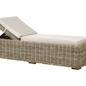 Design Esclusivo Rattan Sun Lounger Cushion Taupe PALESE