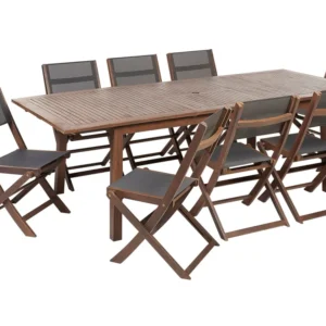 Design Esclusivo 8 Seater Acacia Garden Dining Set Dark Wood CESANA