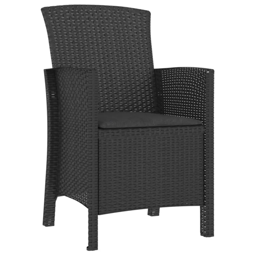 Design Esclusivo Sedia da Giardino con Cuscino Rattan PP Grafite