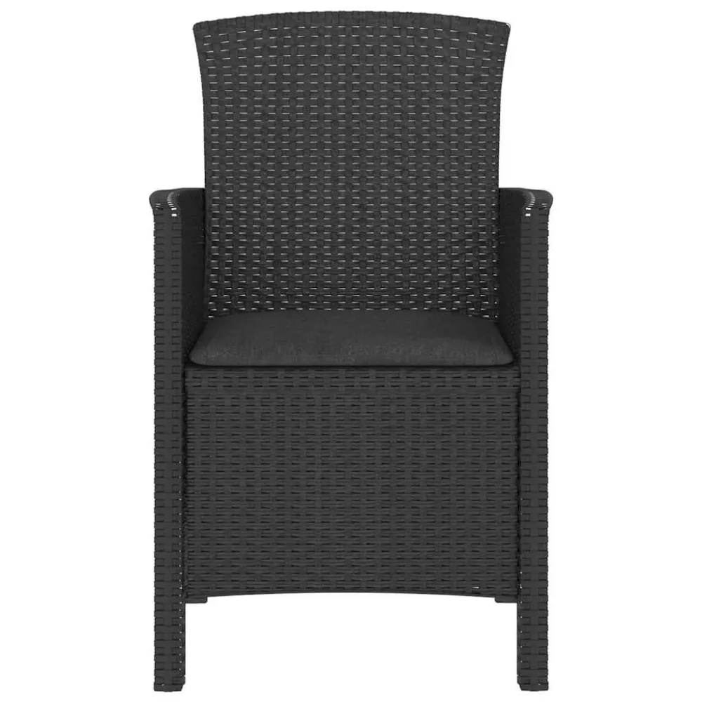 Design Esclusivo Sedia da Giardino con Cuscino Rattan PP Grafite