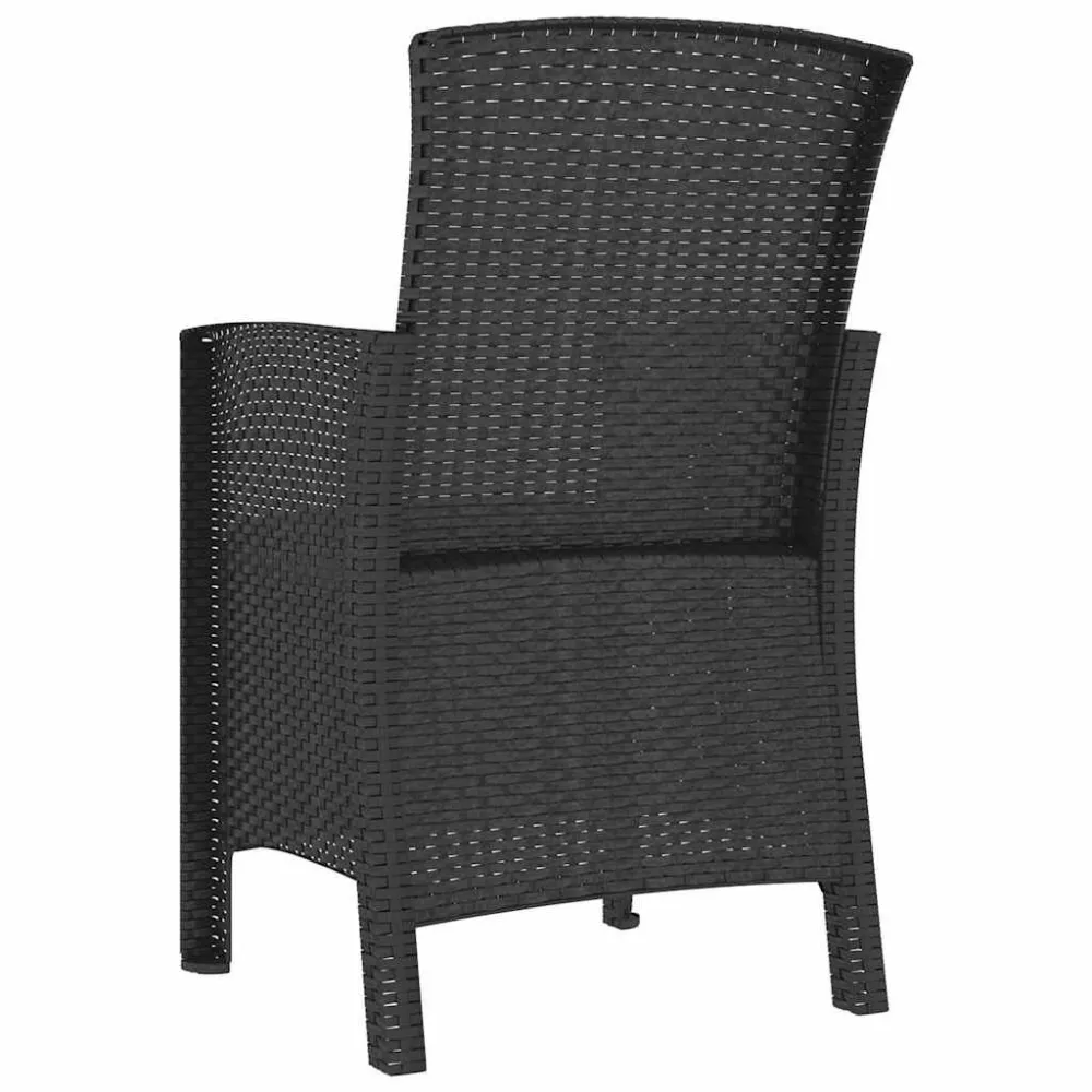 Design Esclusivo Sedia da Giardino con Cuscino Rattan PP Grafite