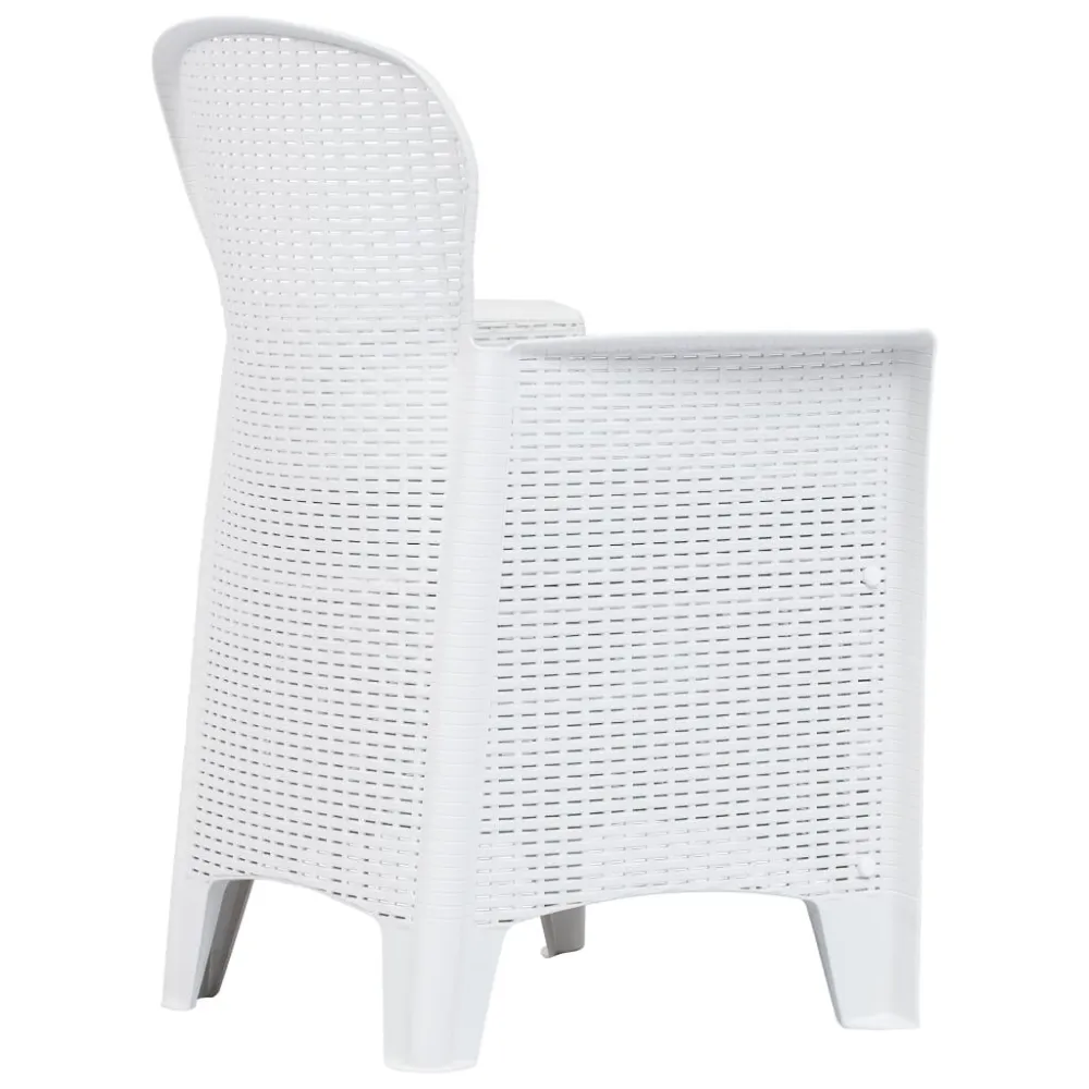 Design Esclusivo Sedie da Giardino 2 pz Cuscino Bianche Plastica Stile Rattan