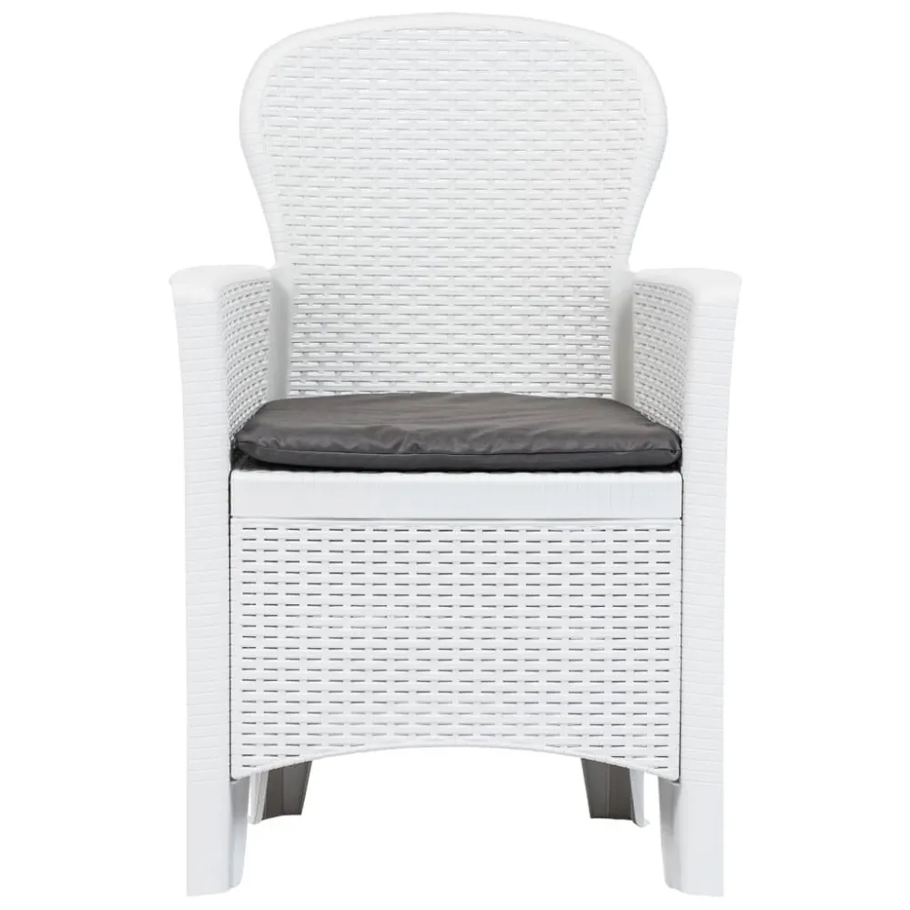 Design Esclusivo Sedie da Giardino 2 pz Cuscino Bianche Plastica Stile Rattan
