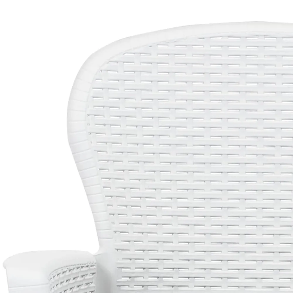 Design Esclusivo Sedie da Giardino 2 pz Cuscino Bianche Plastica Stile Rattan