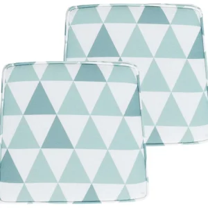 Design Esclusivo Set di 2 cuscini sedie da giardino azzurro e bianco 37 x 34 cm TERNI