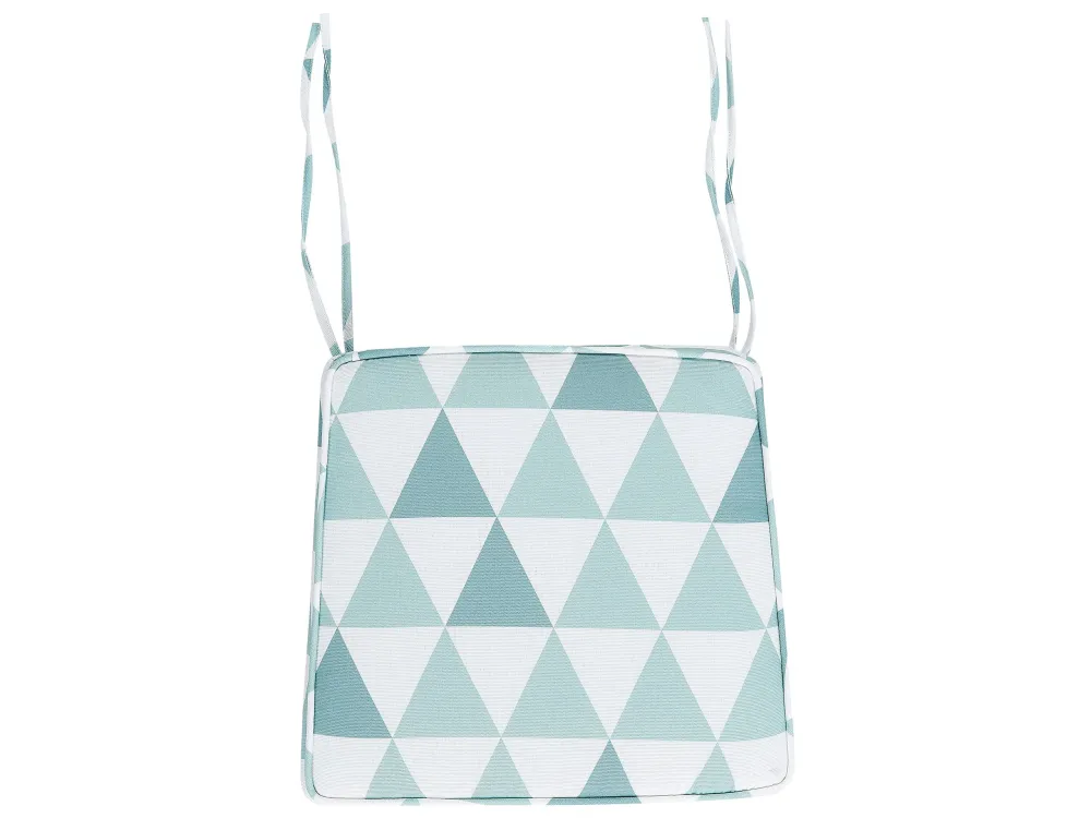 Design Esclusivo Set di 2 cuscini sedie da giardino azzurro e bianco 37 x 34 cm TERNI