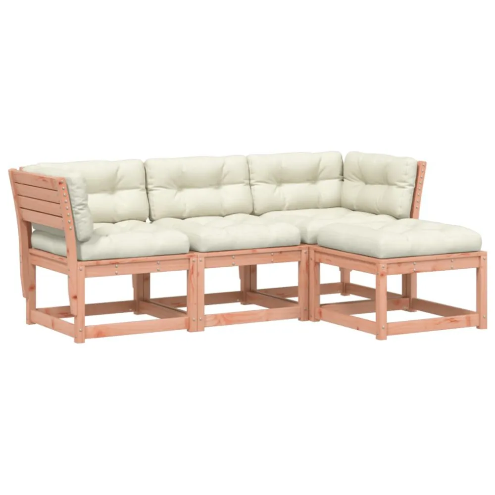 Design Esclusivo Set Divani Giardino 4 pz con Cuscini Legno Massello di Douglas