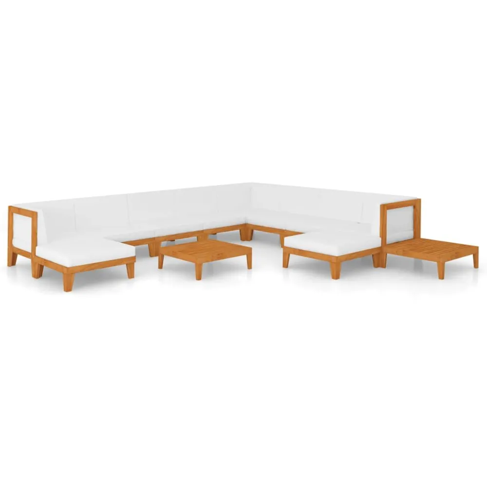 Design Esclusivo Set Divani da Giardino 12 pz con Cuscini Massello di Acacia
