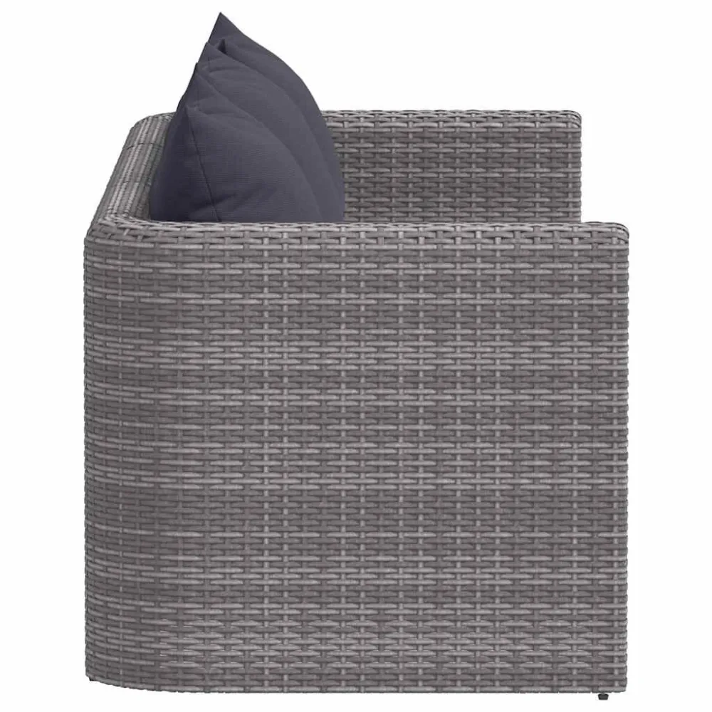 Design Esclusivo Set Divani da Giardino 3 pz con Cuscini Grigio Polyrattan