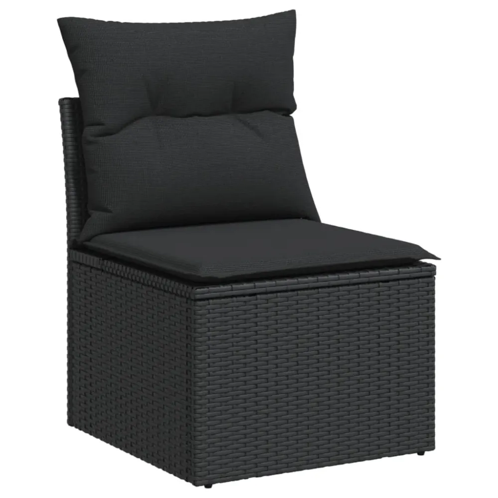 Design Esclusivo Set Divani da Giardino 3 pz con Cuscini Polyrattan Nero