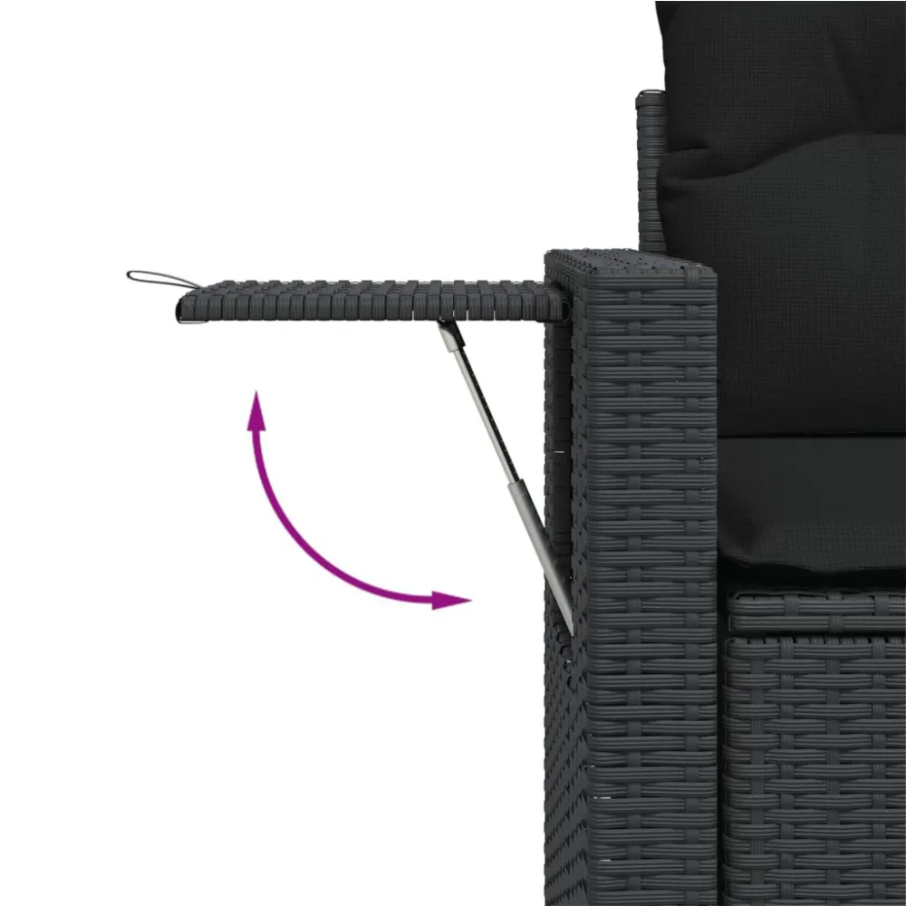 Design Esclusivo Set Divani da Giardino 3 pz con Cuscini Polyrattan Nero