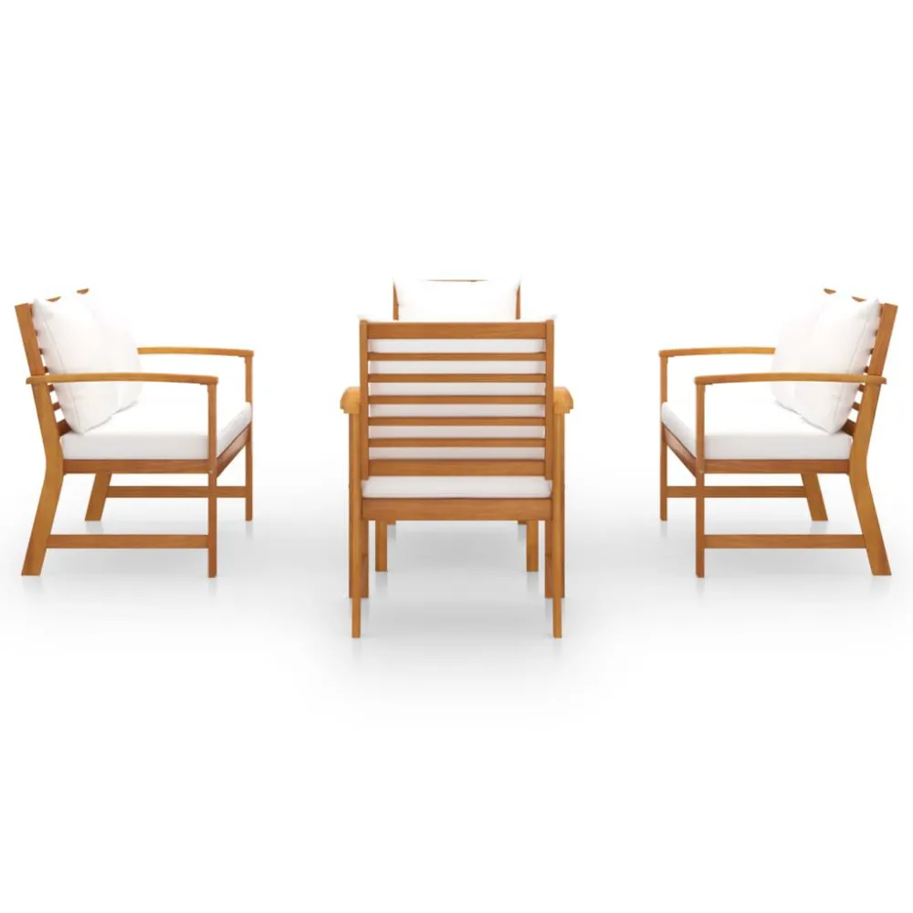 Design Esclusivo Set Divani da Giardino 5 pz con Cuscini Legno Acacia