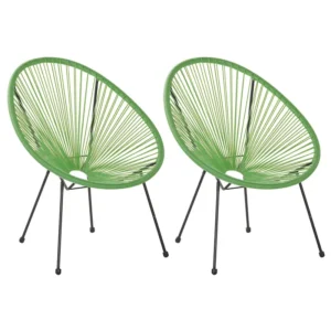 Design Esclusivo Set 2 Garden Chairs ACAPULCO II PE Rattan Green