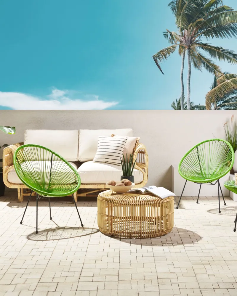 Design Esclusivo Set 2 Garden Chairs ACAPULCO II PE Rattan Green