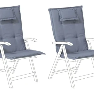 Design Esclusivo Set 2 Outdoor Seat/Back Cushions Blue TOSCANA/JAVA