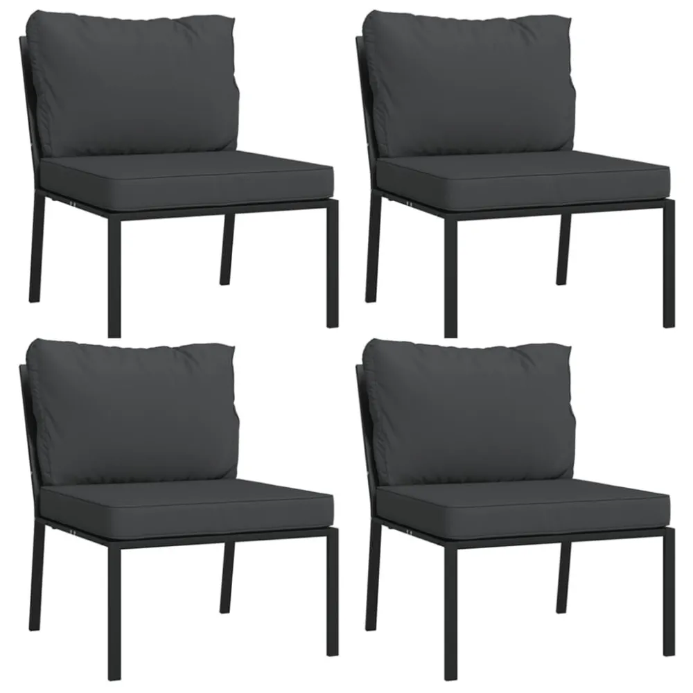 Design Esclusivo Set Salotto da Giardino 9 pz con Cuscini Grigi Acciaio