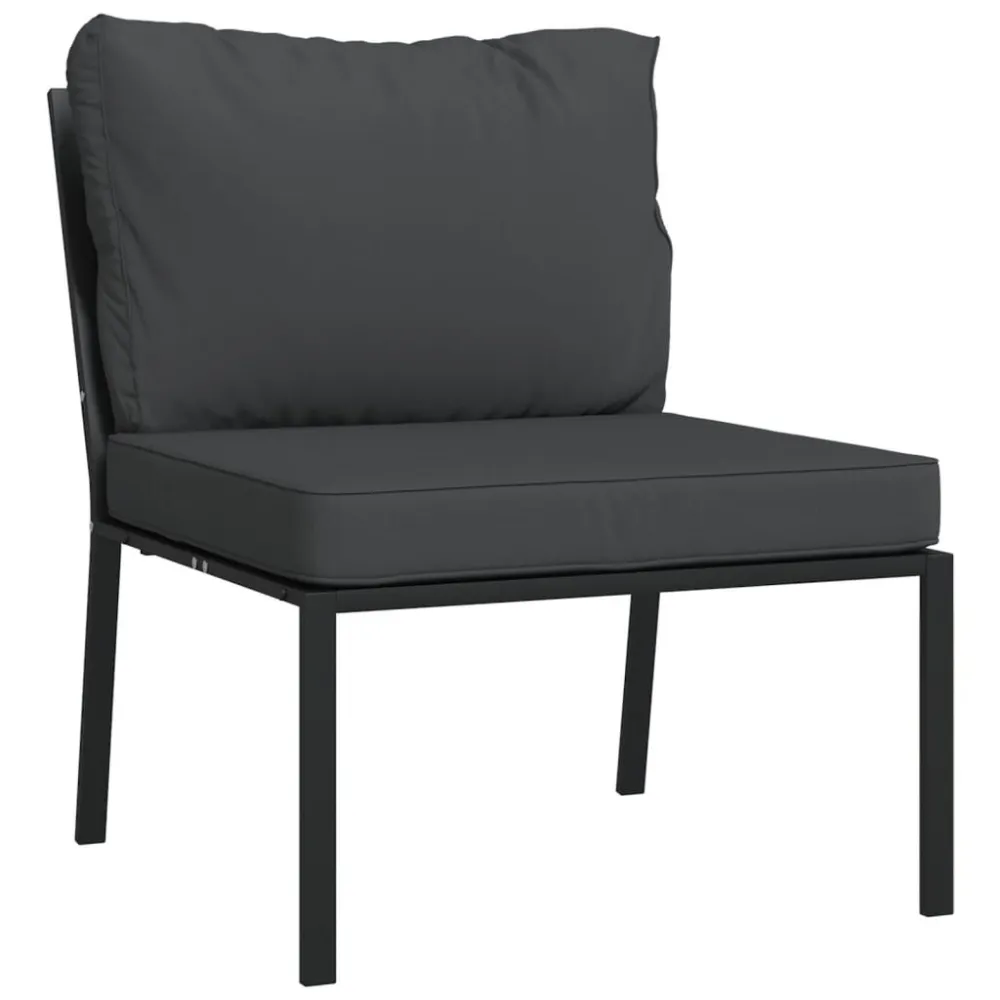 Design Esclusivo Set Salotto da Giardino 9 pz con Cuscini Grigi Acciaio