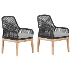 Design Esclusivo Set di 2 sedie da giardino con cuscini OLBIA Materiale sintetico Nero