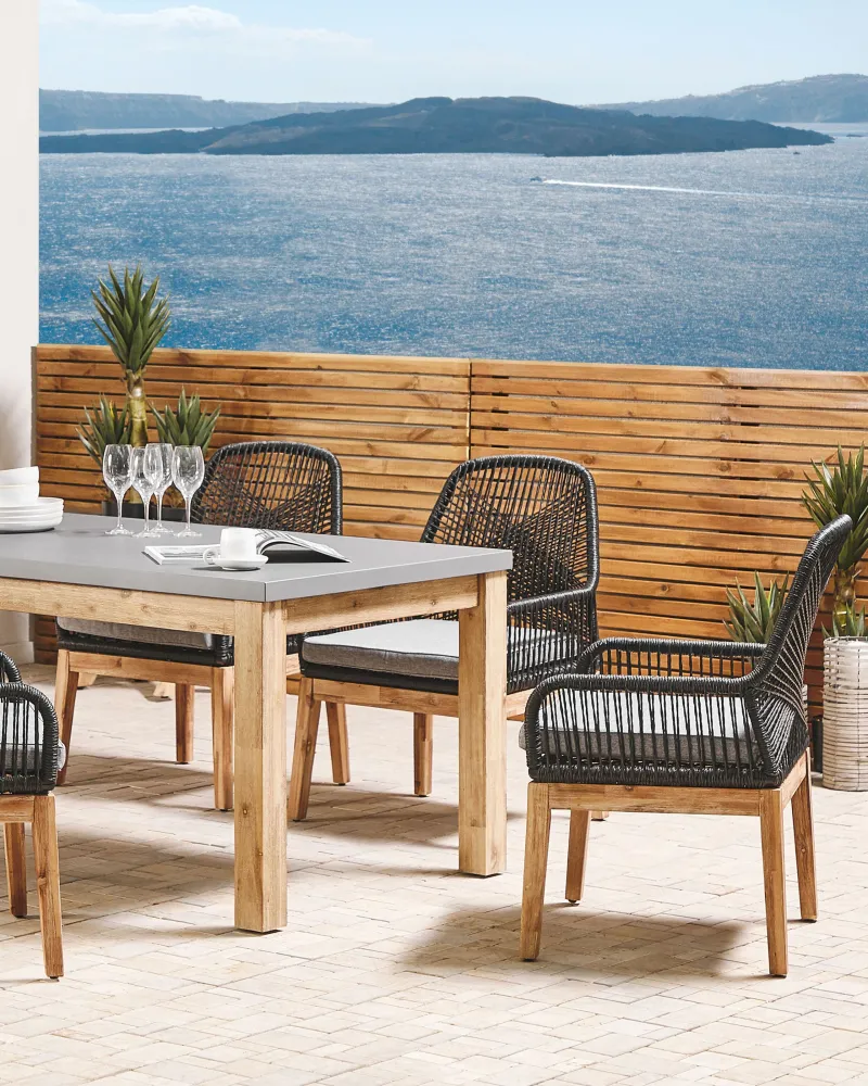 Design Esclusivo Set di 2 sedie da giardino con cuscini OLBIA Materiale sintetico Nero
